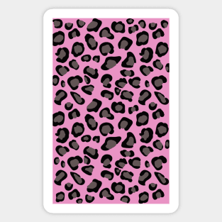 Pink and Gray Leopard Print Sticker